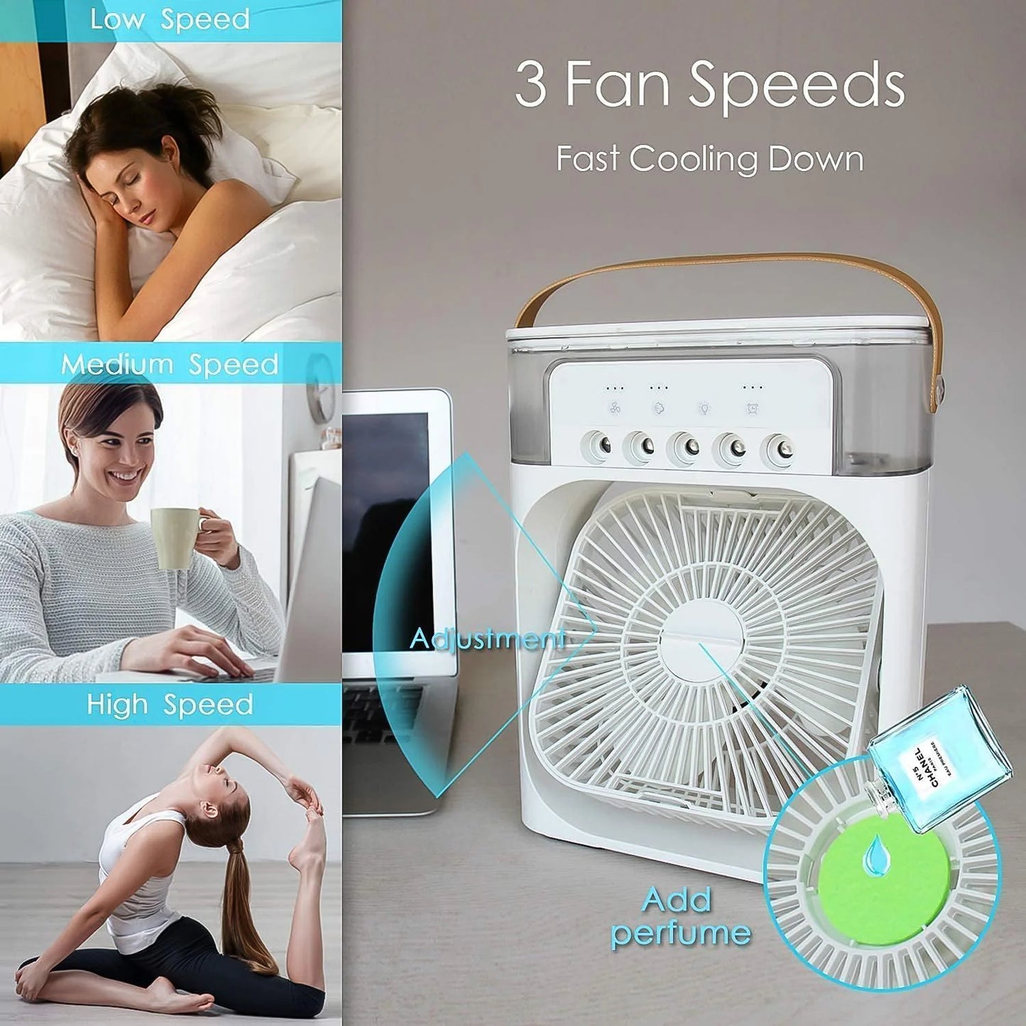 Mini Air Cooler Fan – Portable AC with Mist & LED | Rs 899 + Free Shipping