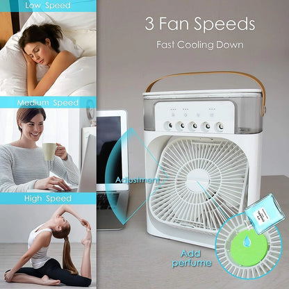 Mini Air Cooler Fan – Portable AC with Mist & LED | Rs 899 + Free Shipping